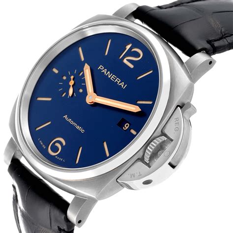 panerai blue dial titanium